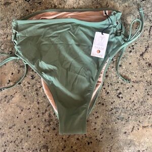 NEW sage green swim bottom, size Large